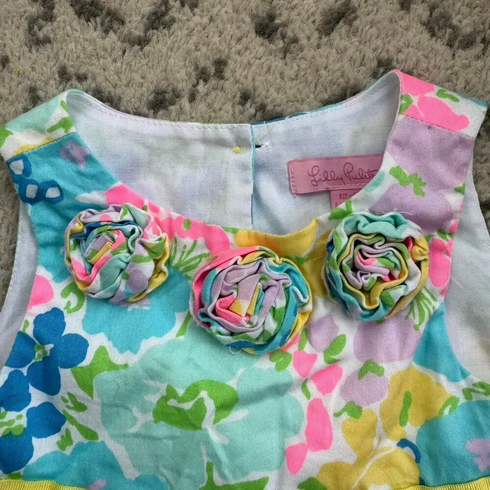 Lilly Pulitzer Rosette Bubble Dress Infant Size 12-18M